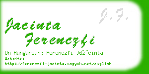 jacinta ferenczfi business card